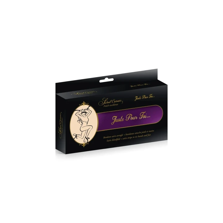 Opaski BDSM Sweet Caress z fioletowej satyny, 5 sztuk, długość 1200mm, komfortowe łączenia