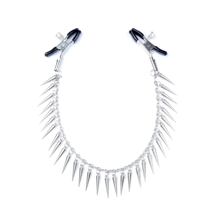 Zaciski do sutków - Stymulator No.10 - regulowana siła, metal i guma, 39,5 cm