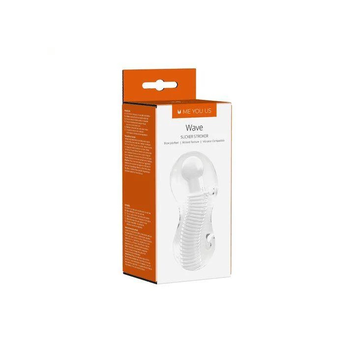 Masturbator TPE Me You Us, 13 cm, przezroczysty, wodoodporny, stymulacja wibracyjna