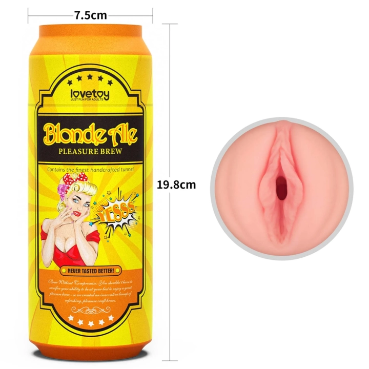 Masturbator Pleasure Brew - Blond Ale, TPE, 2.9'' x 7.7'', elastyczny i bezzapachowy