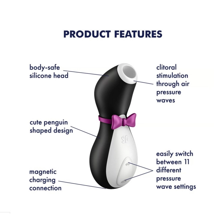 Stymulator łechtaczkowy Satisfyer Penguin – Air Pulse, 11 poziomów, IPX7