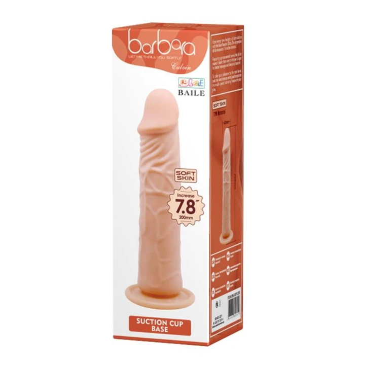 Dildo BAILE BARBARA 7.8'' TPR, wodoodporny, podwójne otwory, mocna przyssawka