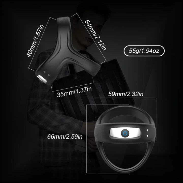 Pierścień erekcyjny Lovesecret Premium LS07 - 3 w 1, silikony, wodoodporny, USB