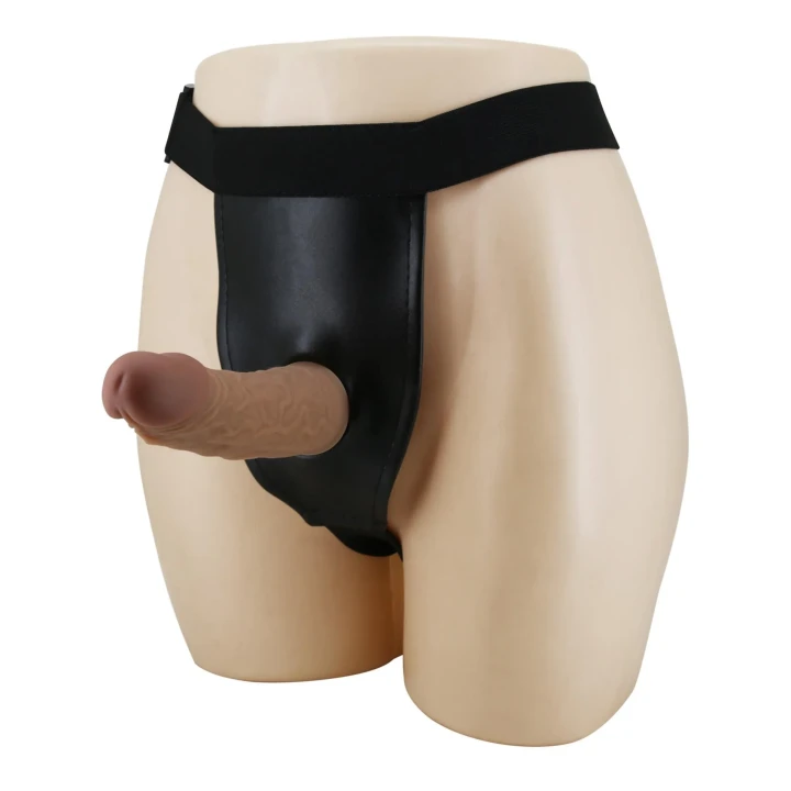 Strap-on Dildo PRETTY LOVE - Houston, 6,8'' silikonowy, regulowana uprząż