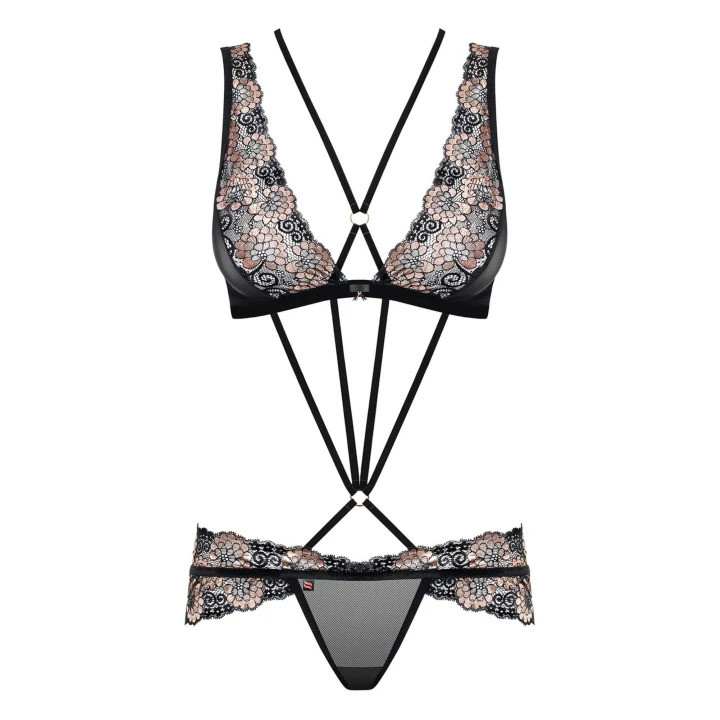 Komplet bielizny OBSESSIVE 873-SEA-1 L/XL, koronkowy, regulowane paski, stringi