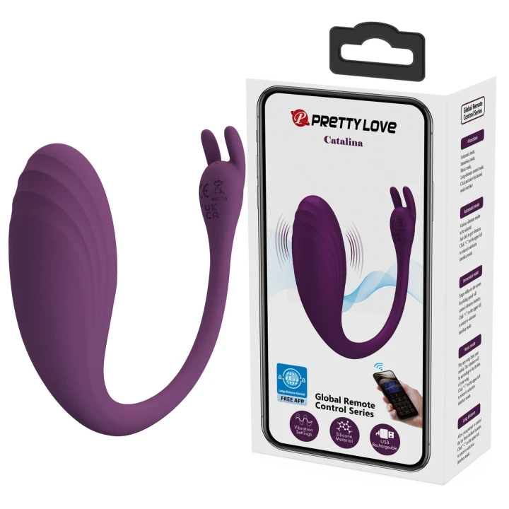 Jajeczko Wibracyjne - Pretty Love Catalina, Silikon, 12 Funckji, Bluetooth