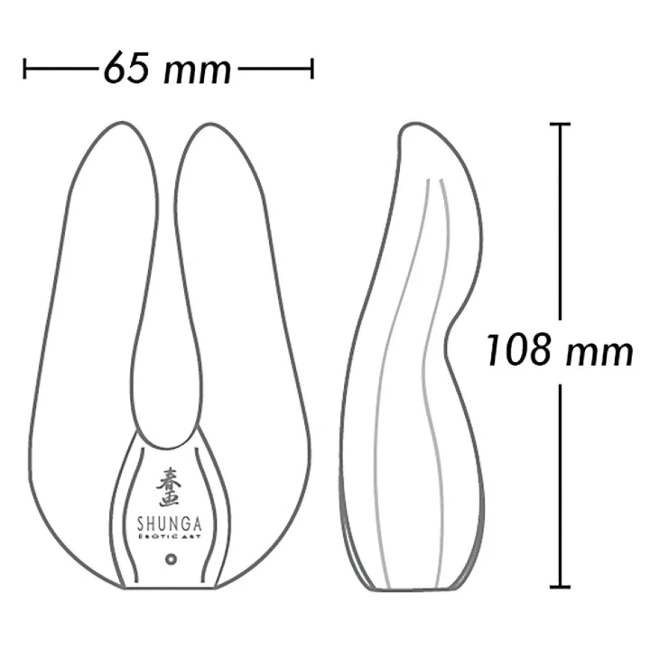 Wibrator podwójny Aiko Shunga, silikonowy, 10 trybów wibracji, wodoodporny