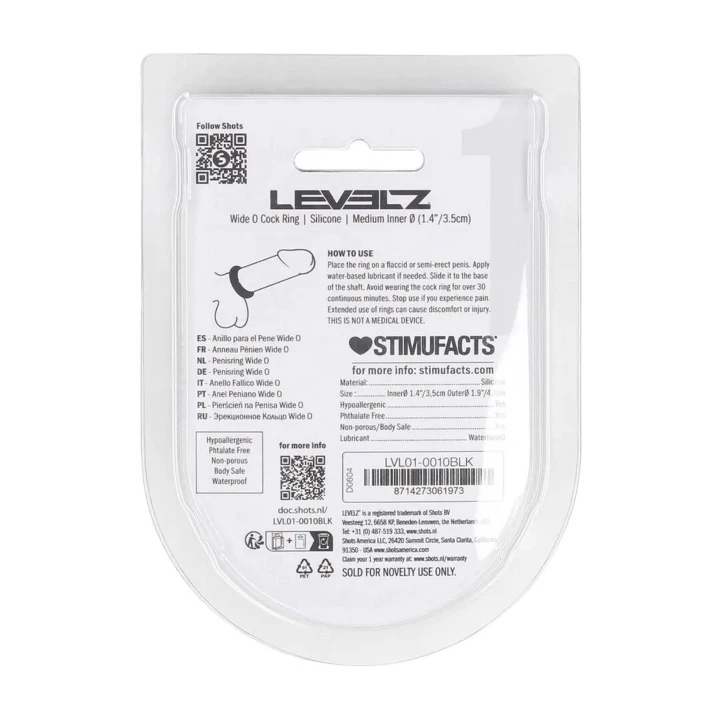 Pierścień silikonowy poziom 35mm LEVELZ - czarny, komfortowe dopasowanie, wysoka trwałość