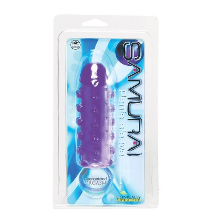 Nasadka na penisa Samurai - elastyczny TPR, pierścień na jądra, przedłużenie 2,5 cm