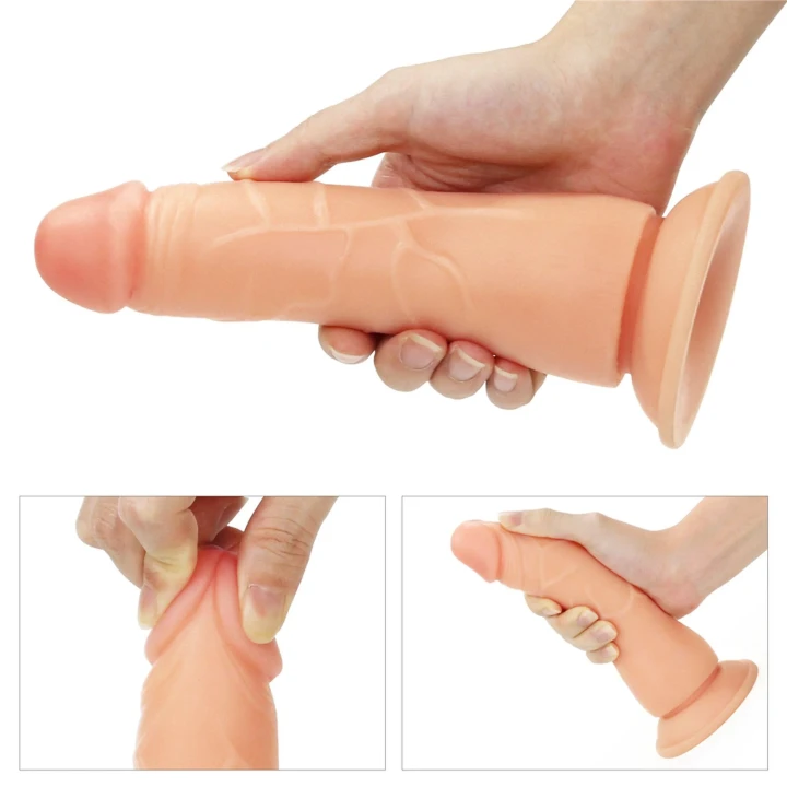 Dildo Vibrating Easy Strapon 7.5'' - TPE, 2 prędkości wibracji, ergonomiczna uprząż