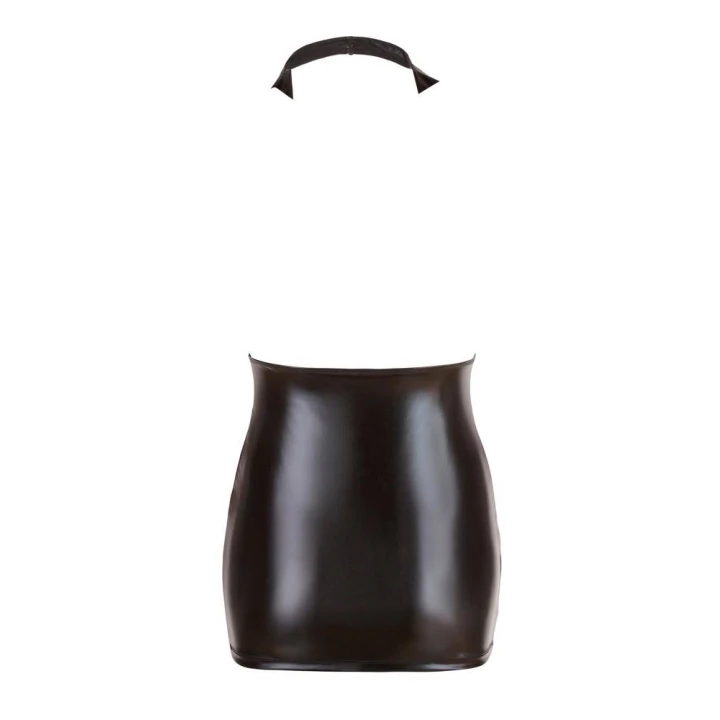 Sukienka mokra COTTELLI LINGERIE, czarna, halterneck, zmysłowy dekolt w szpic