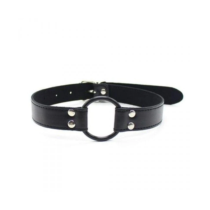 Pasek kneblowy Ring Gag Toyz4Lovers - czarny, z regulacją, fetish art