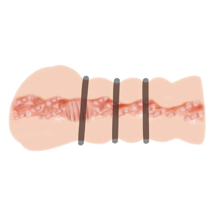 Masturbator Vagina CRAZY BULL - JULIA, realistyczny, prążkowany, 3 pierścienie chwyty