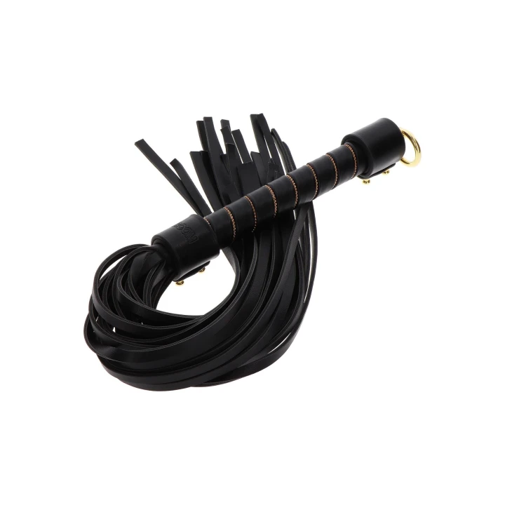 Pejcz Bondage TABOOM, PU Skóra, 54 cm, Elegancki czarno-złoty design