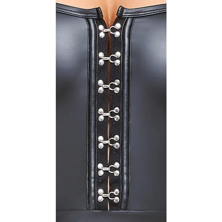 Haczyki do sukienek COTTELLI LINGERIE, elastyczny materiał, styl gorsetu, czarny matowy