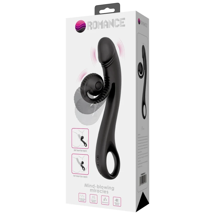 Wibrator do punktu G PRETTY LOVE z teksturowaną główką, czarny, silikonowy