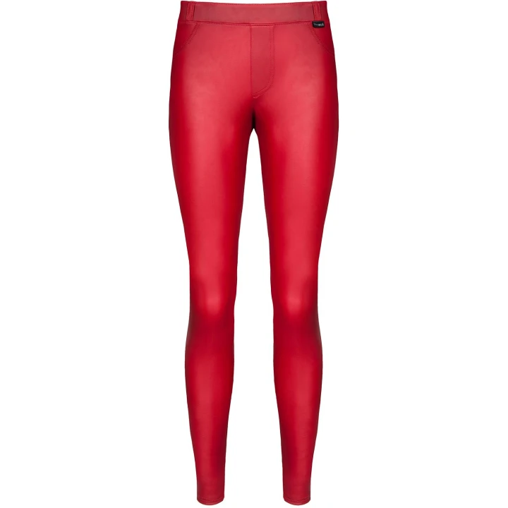 Legginsy wetlook BRLIDIA001, DEMONIQ Kolekcja Silver Touch, czerwone, rozmiar M, elastyczne