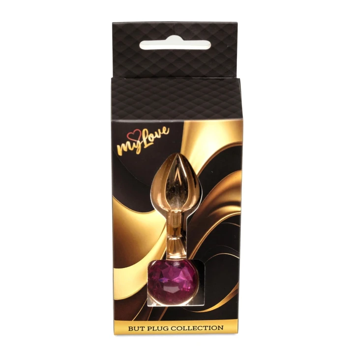 Korek analny (plug) MyLove Toys – stal nierdzewna, czerwono-złoty, 7 cm x Ø2,7 cm
