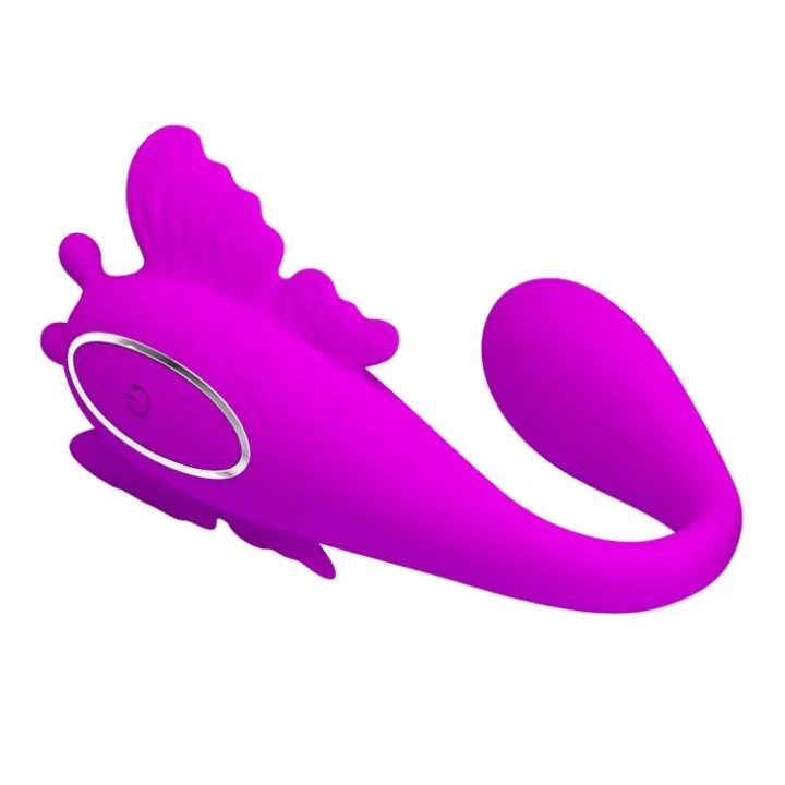 Wibrator motylkowy PRETTY LOVE - 12 funkcji, bezprzewodowy pilot, silikon