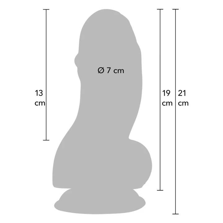 Dildo PVC INFERNO Fat Boys 19 cm, średnica 7 cm, z przyssawką, kompatybilny z uprzężą
