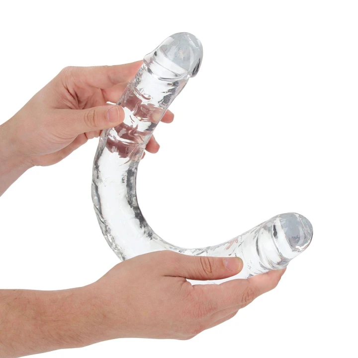 Dildo REALROCK CRYSTAL CLEAR - 45 cm, przezroczysty, bez ftalanów, wodoodporny