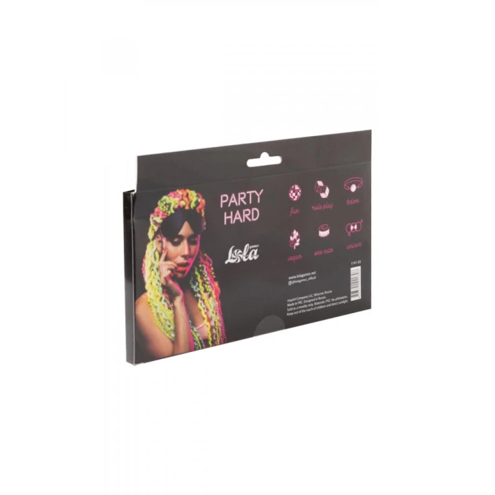 Maska erotyczna Lola Games Party Hard, PVC, długość 19,6 cm, czarna