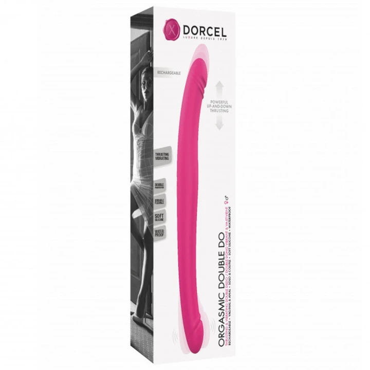 Dildo ORGASMIC DOUBLE DO, silikon, 18,4 cm, 9 trybów wibracji, wodoodporny