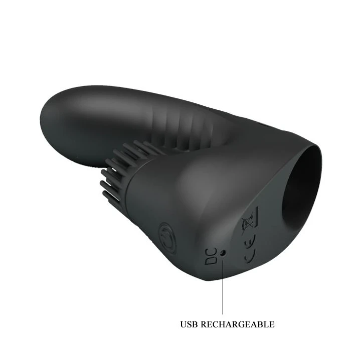 Wibrator palcowy PRETTY LOVE - 3 funkcje wibracji, 3 obroty, silikonowy, USB