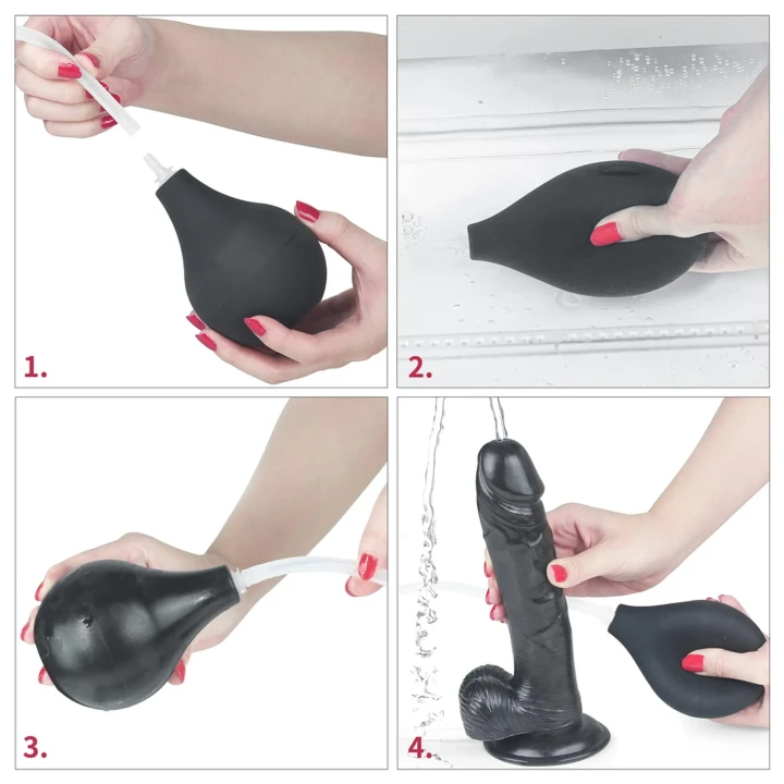 Dildo LoveToy 9” z przyssawką, pojemność 5,4 fl. oz, bezpieczny PVC, cichy