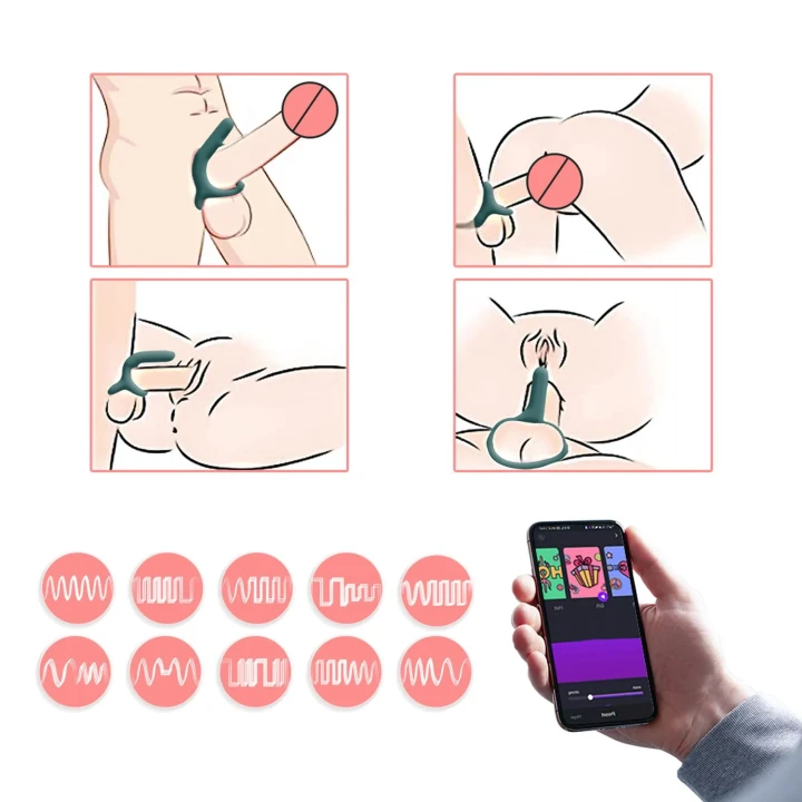 Pierścień na penisa Magic Motion RISE - podwójny, elastyczny, z aplikacją