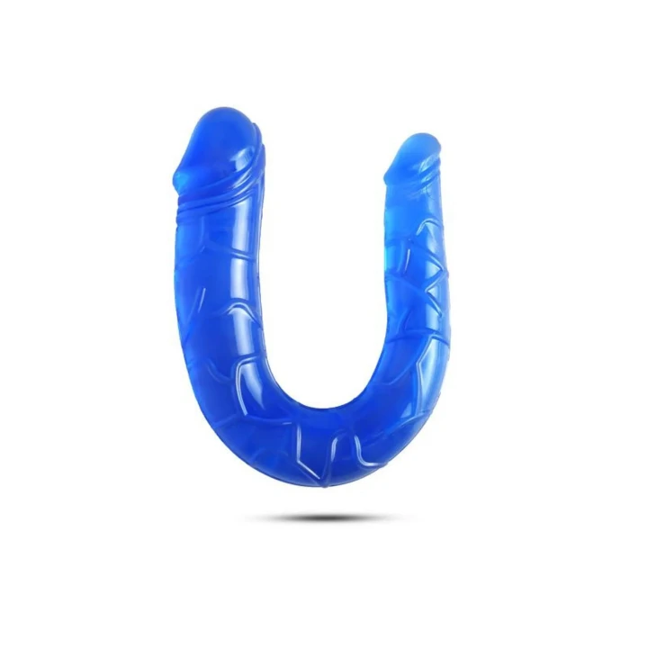 Dildo Toyz4Lovers Lily Blue, 15 cm, podwójne, wodoodporne, elastyczne