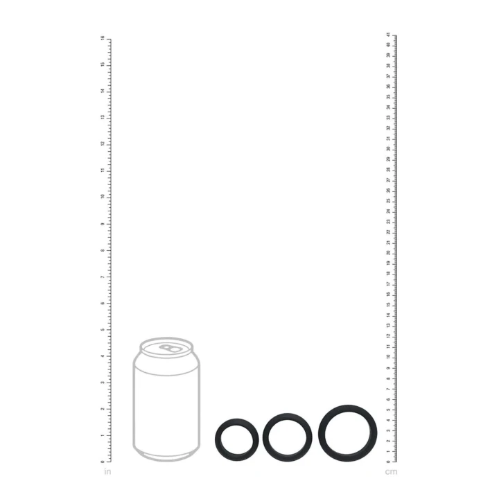 Pierścień silikonowy LEVELZ - zestaw 3 sztuki (S/M/L), elastyczny, czarny