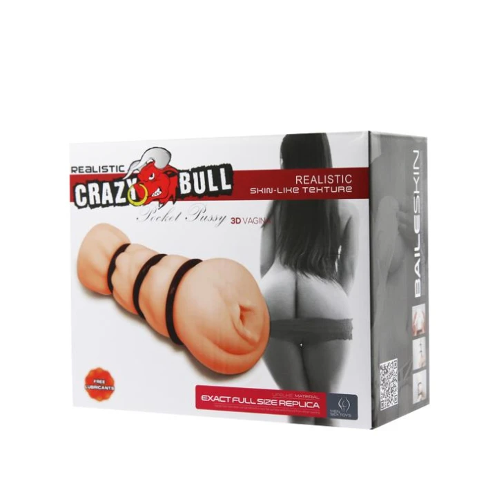 Masturbator Vagina - CRAZY BULL, 3D Struktur, Ciasny Chwyt, Silikon TPR