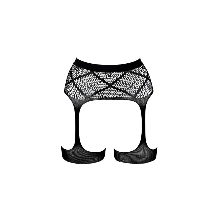 Pas do pończoch z siateczki, prążkowany - One Size, 92% nylon, 8% spandex