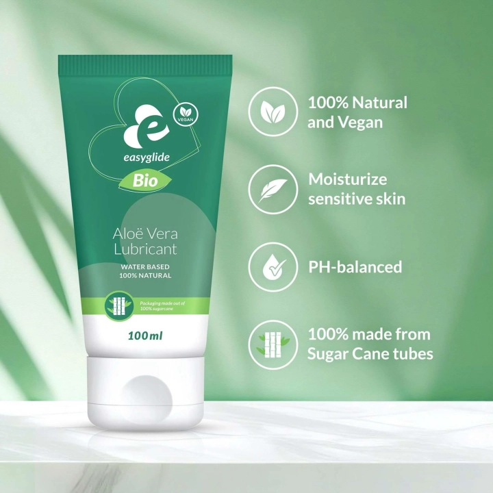 Lubrykant na bazie wody — EasyGlide Bio & Natural, Aloes, 100 ml, delikatny