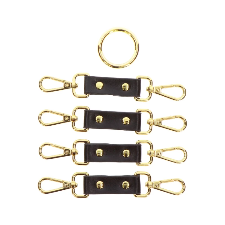 Hogtie do zniewolenia TABOOM | Skórzany PU | Wysoka jakość metalu bez niklu | 32 cm