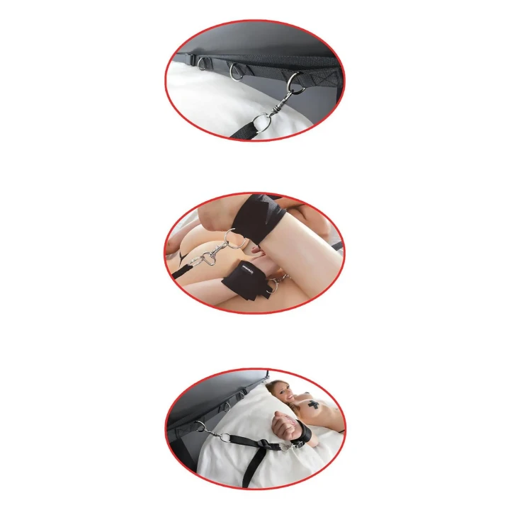 System do wiązania ciała - Fetish Fantasy Series, nylon, regulowane paski, 12 D-ringów