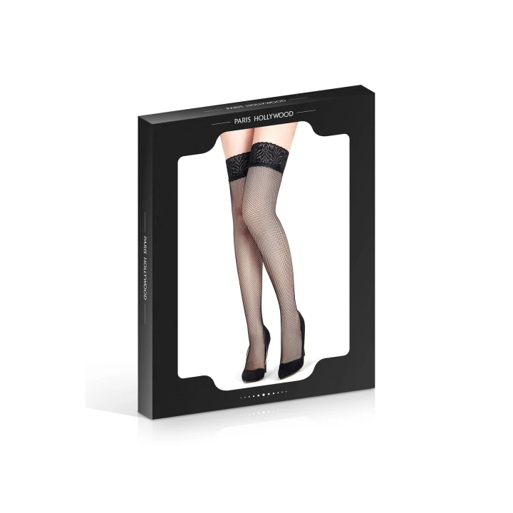 Pończochy kabaretki PARIS HOLLYWOOD, elastyczne, nylonowe, z pasem do pończoch
