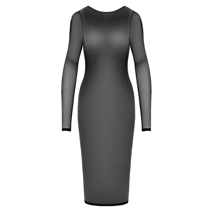 Sukienka do kolan COTTELLI LINGERIE z przezroczystościami i odpinanymi łańcuszkami