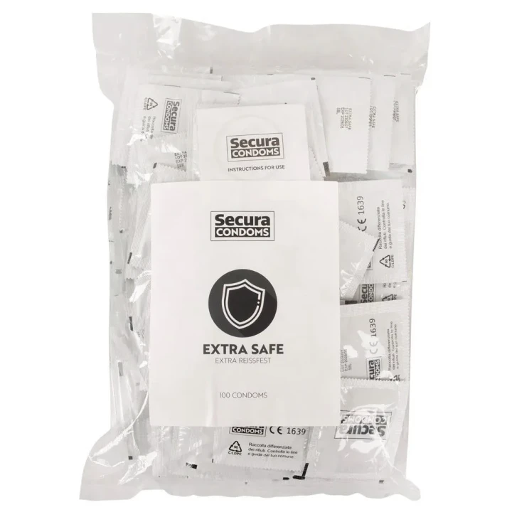 Kondomy przeźroczyste Secura Extra Safe 180mm, 52mm, silikonowa powłoka