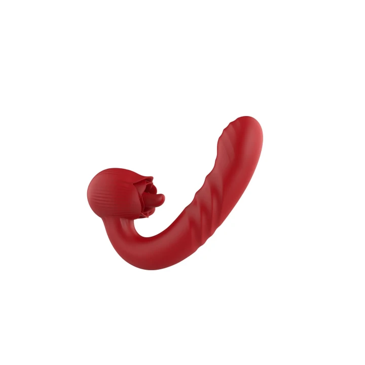 Wibrator różany z podwójną stymulacją, 10 trybów wibracji, silikon klasy medycznej