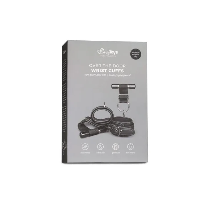 Kajdanki do Niewoli - Skórzane, Regulowane, Zakładane na Drzwi, 839g