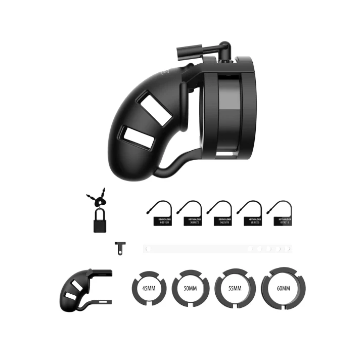 Klatka do chastity Mancage Model 18 - Silikonowa, Czarna, 3.5