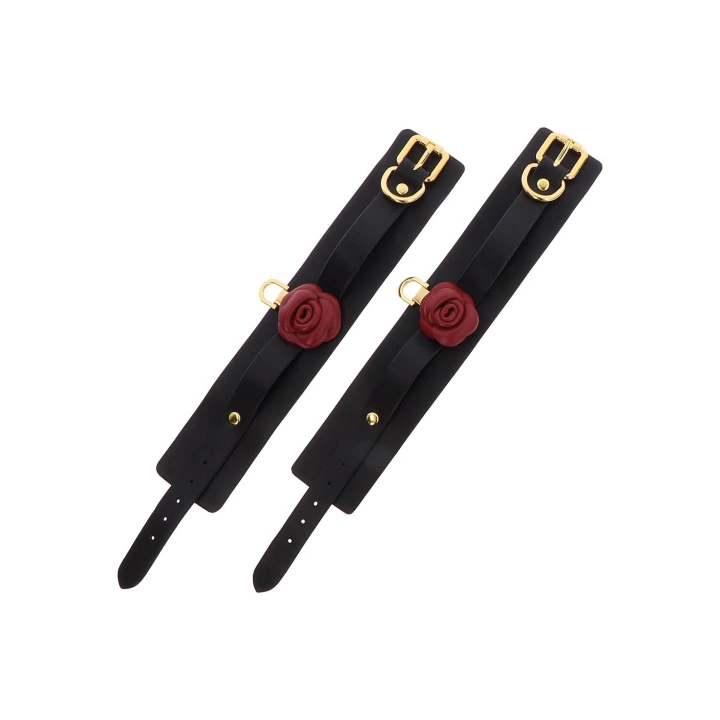 Kajdanki kostkowe TABOOM Wild Roses - Sztuczna skóra, Prawdziwa skóra róża, 34 cm