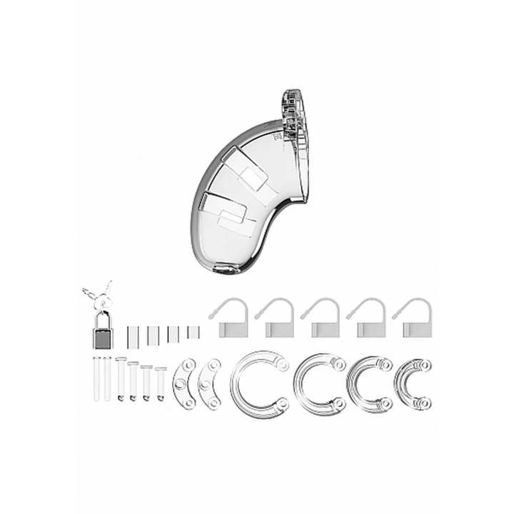 Klatka erekcyjna - Man|Cage, przezroczysta, poliwęglanowa, regulowany pasek 3.5