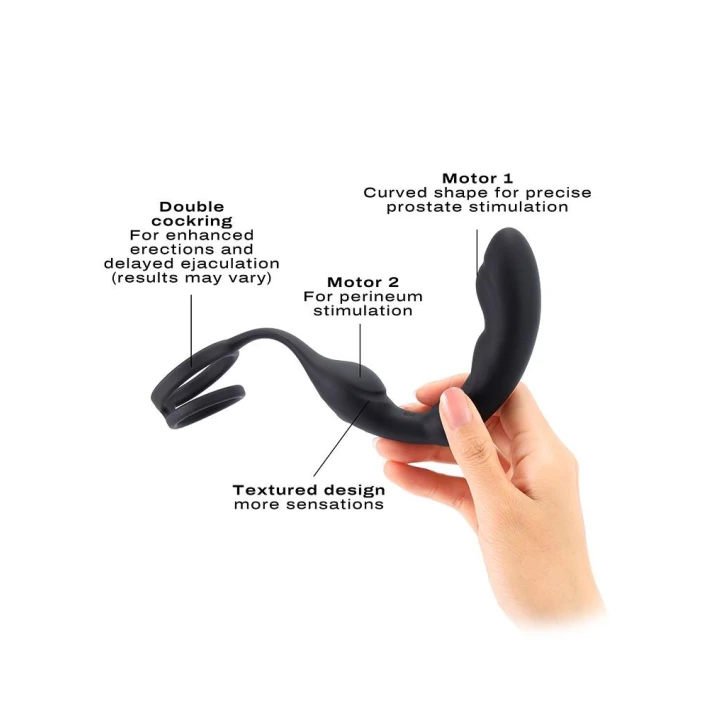 Masażer prostaty P-RING, silikonowy, zdalnie sterowany, wibracje, 18,2 cm