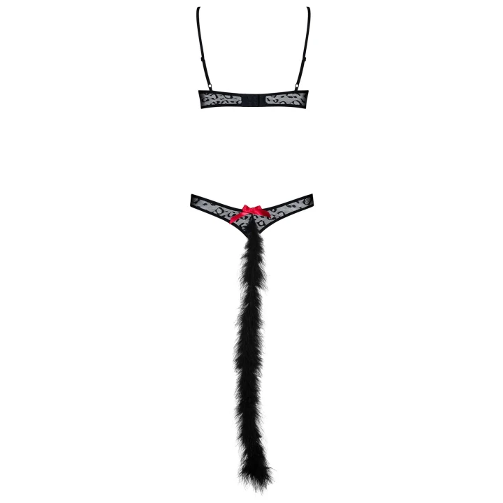 Kostium kocicy Gepardina 3-częściowy, L/XL, regulowane ramiączka, odpinany ogonek