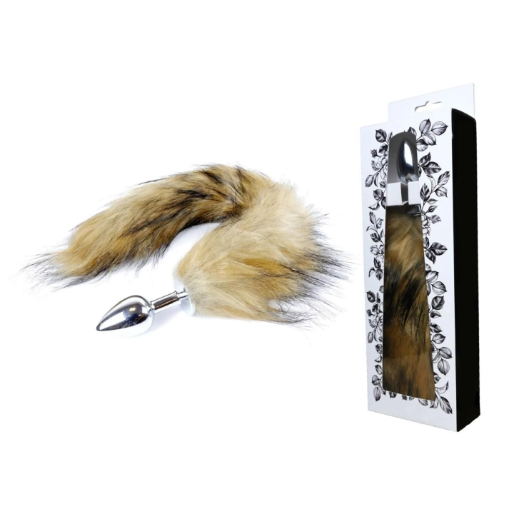 Wtyczka analna Plug-Fox TAIL XL - stal nierdzewna, długość 45 cm, puszysty ogon