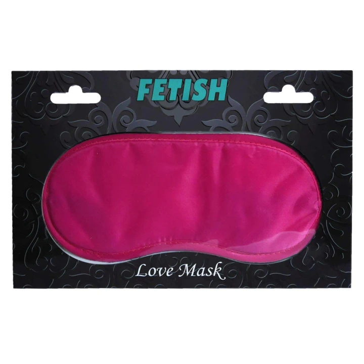 Maseczka na oczy - Love Mask Pink, satynowa, delikatna, z gumką regulacyjną