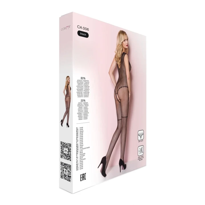 Bodystocking CASMIR CA006 - czarny, antyalergiczny, wysoka jakość materiałów